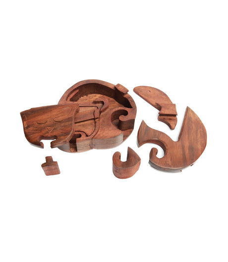 Sleeping Cat Keepsake Puzzle Box - Indian Rosewood by Matr Boomie - Sumiye Co