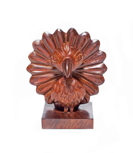 Peacock Glasses Holder Stand - Handcrafted Wood by Matr Boomie - Sumiye Co