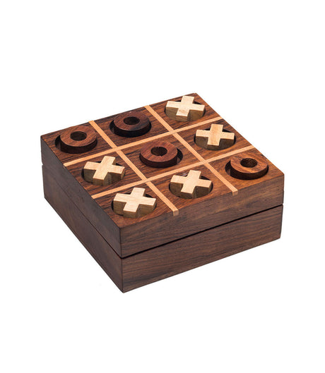 Tic Tac Toe Travel Game Set - Handcrafted Wood by Matr Boomie - Sumiye Co