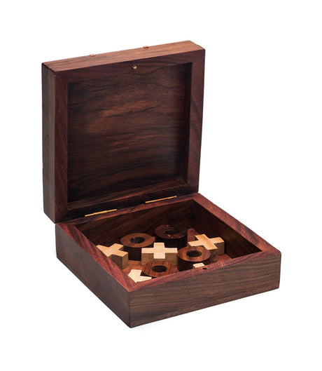 Tic Tac Toe Travel Game Set - Handcrafted Wood by Matr Boomie - Sumiye Co