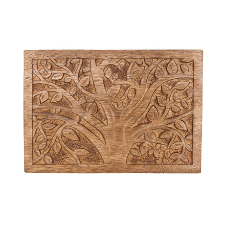 Aranyani Tree of Life Jewelry Box With Tray - Hand Carved Wood by Matr Boomie - Sumiye Co