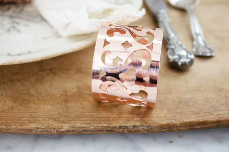 Copper Napkin Rings set/4 | Vintage Inspired - Sumiye Co
