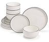 Dinnerware Set, 12 Piece Service for 4, Ceramic, Cambridge Classics