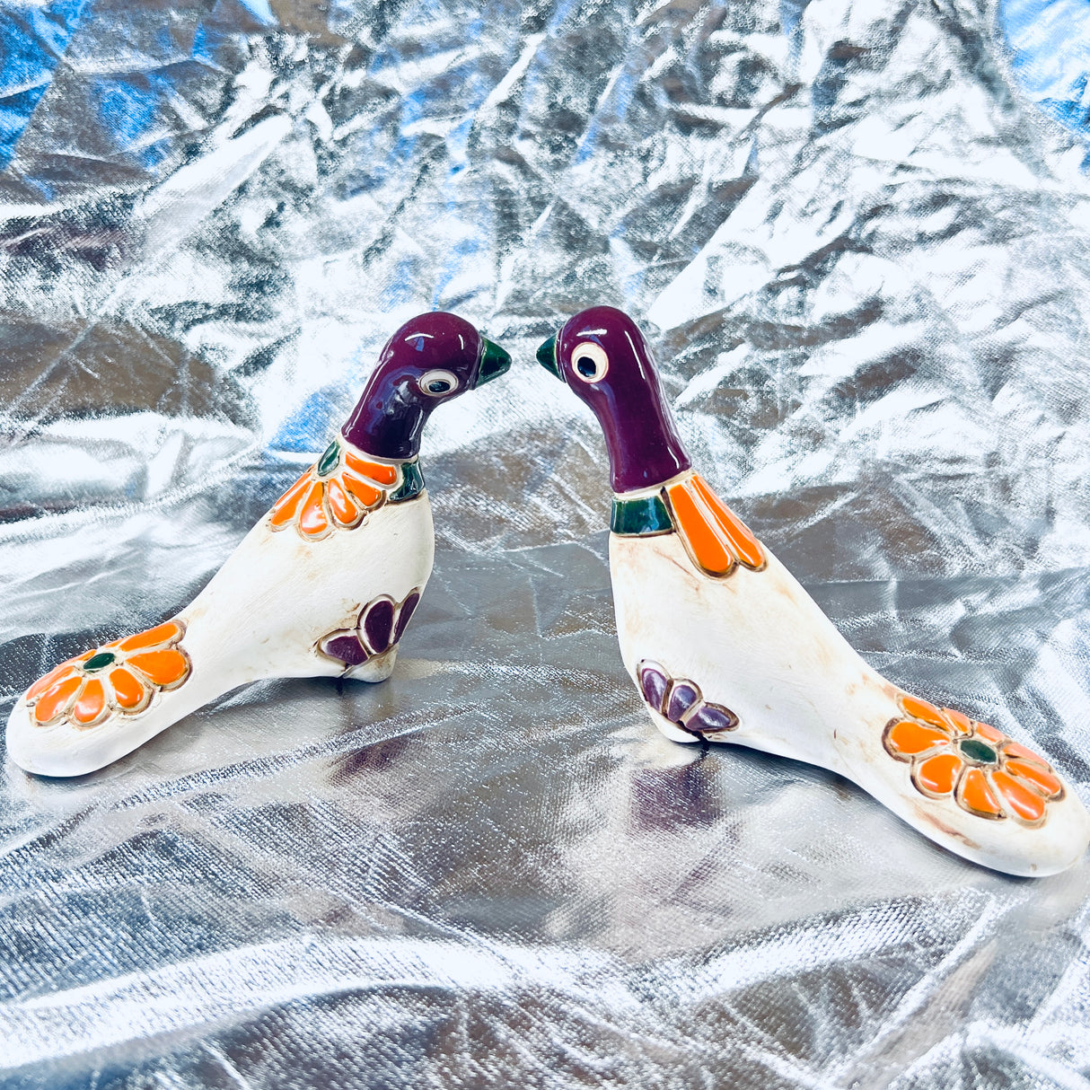 Ceramic Birds Set – Handmade Folk Art Sculpture from Colombia