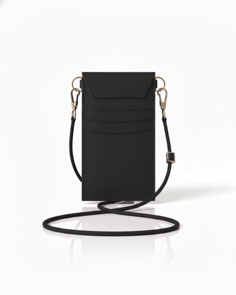 Cancun Black Plant Based Phone & Card Crossbody (Pre-Order For delivery 20th April 2026)-1