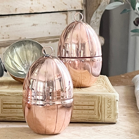 Copper Handmade Egg Ornaments Set/4 | Vintage Inspired - Sumiye Co