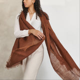 Hand Woven Linen Silk Blend Scarf