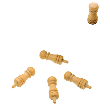 Wooden chess pieces on a white background