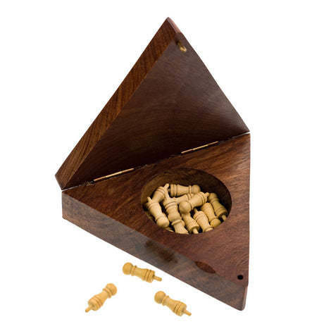 Triangle Peg Board Game - Handcrafted Wood by Matr Boomie - Sumiye Co