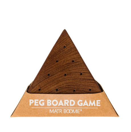 Triangle Peg Board Game - Handcrafted Wood by Matr Boomie - Sumiye Co