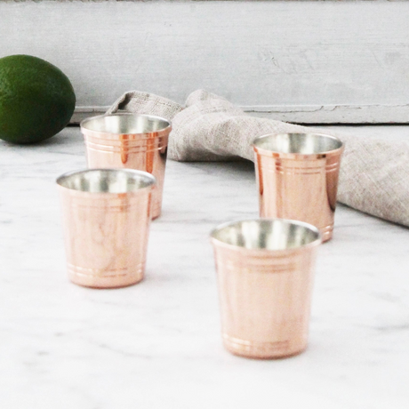 Copper Shot Glass Set/4 | Vintage Inspired - Sumiye Co