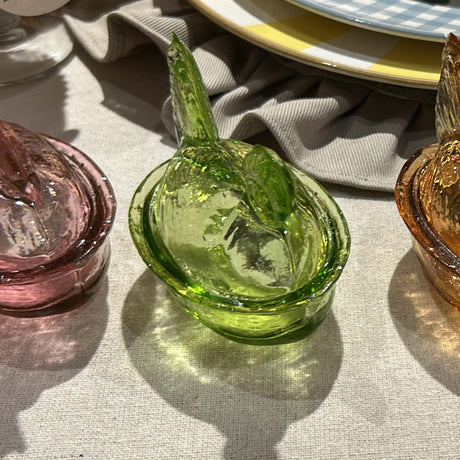 Nesting Hen Bowl & Lid - EUCALYPTUS | Hand Blown Glass - Colombia - Sumiye Co