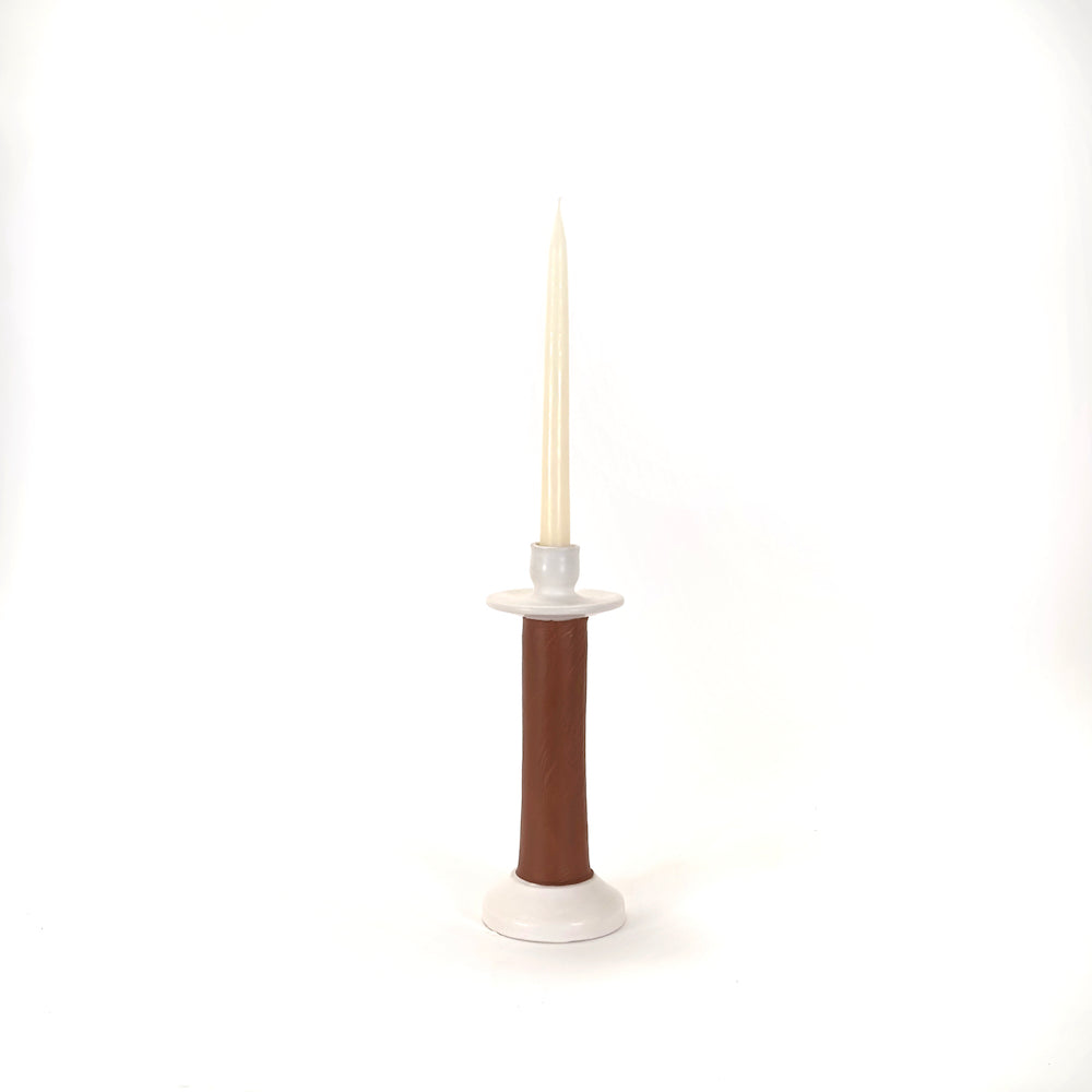 Alcantara-Frederic Leather-Wrapped Candle Holder | Morocco