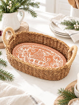 Bread Warmer & Basket - Christmas Oval-4