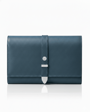 Aspen Navy Blue Plant-Based Leather Travel Wallet ( Available for Pre-order 9th April Delivery)-0