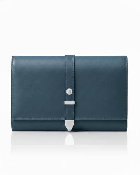 Aspen Navy Blue Plant-Based Leather Travel Wallet ( Available for Pre-order 9th April Delivery)-0