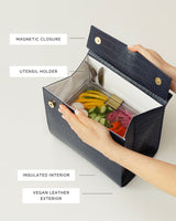 The Luncher - Navy Croc | Designer Lunch Bags & Totes - Sumiye Co