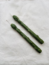 Handcrafted Asparagus Candles – Botanical Taper Candles – Set of 2 - Sumiye Co