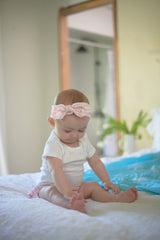 Candy Stripe Ruffle Bamboo Bloomer Headband Set-1