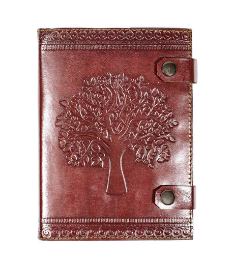 Aranyani Tree of Life 5x7 Leather Journal - Refillable Recycled Paper by Matr Boomie - Sumiye Co