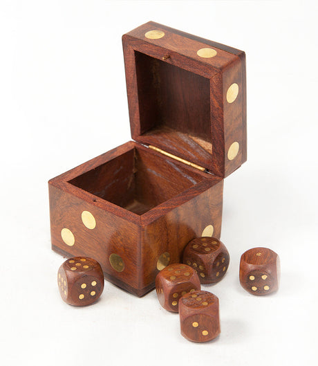 5 Dice Box Set -  Handcrafted Wood by Matr Boomie - Sumiye Co