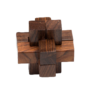 Geometric Puzzle Game Trio Gift Set - Hand Carved Wood - Sumiye Co