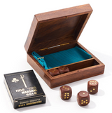 Game Night Box (5 Dice, Playing Cards) - Handcrafted Wood - Sumiye Co