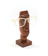 Face Glasses Holder Stand - Hand Carved Indian Rosewood by Matr Boomie - Sumiye Co