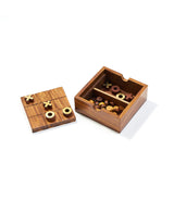 Checkers and Tic Tac Toe Game Set - Handcrafted Wood by Matr Boomie - Sumiye Co