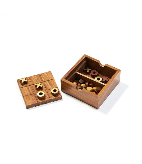 Checkers and Tic Tac Toe Game Set - Handcrafted Wood by Matr Boomie - Sumiye Co