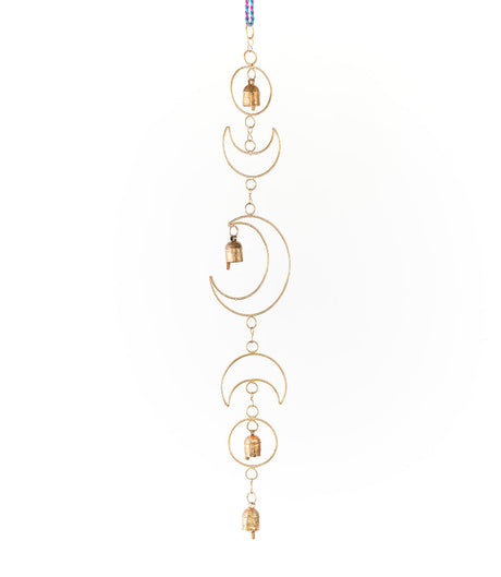 Indukala Large Moon Phase Bell Wind Chime - Home Decor by Matr Boomie - Sumiye Co