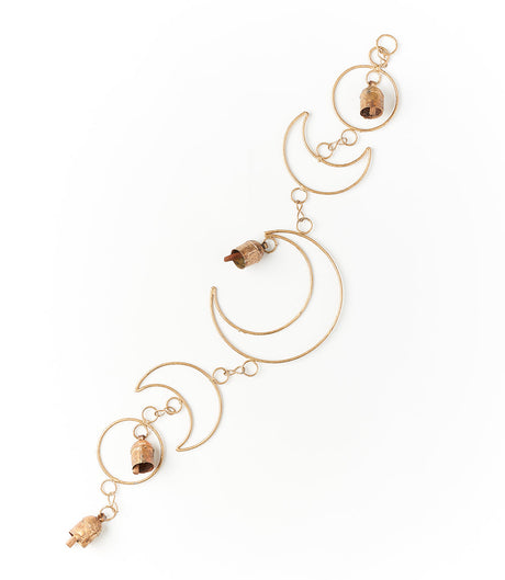 Indukala Large Moon Phase Bell Wind Chime - Home Decor by Matr Boomie - Sumiye Co