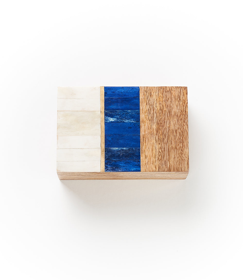 Kaveri Treasure Box - Carved Bone, Wood, Brass Inlay by Matr Boomie - Sumiye Co