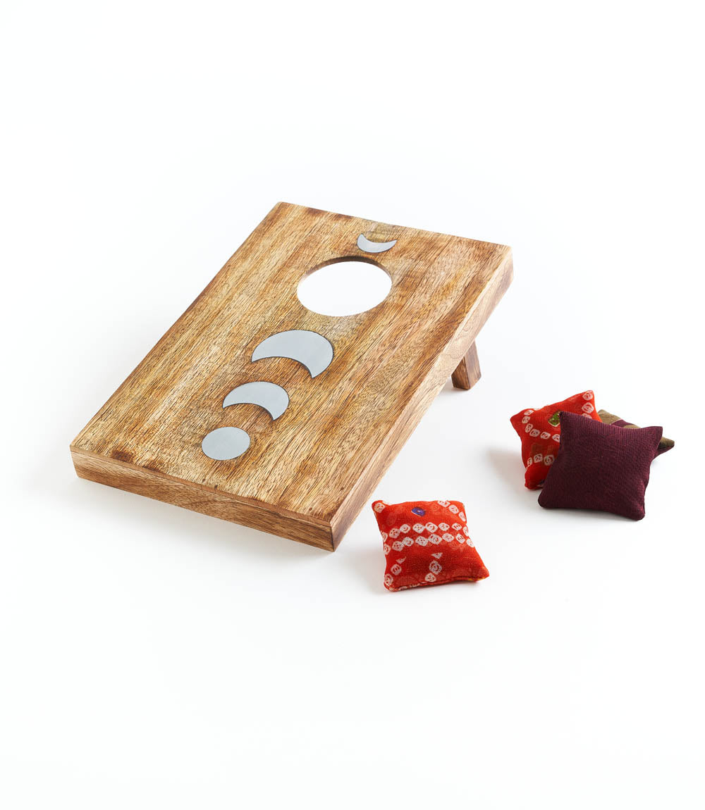Indukala Moon Phase Cornhole Table Game - Handcrafted Wood by Matr Boomie - Sumiye Co