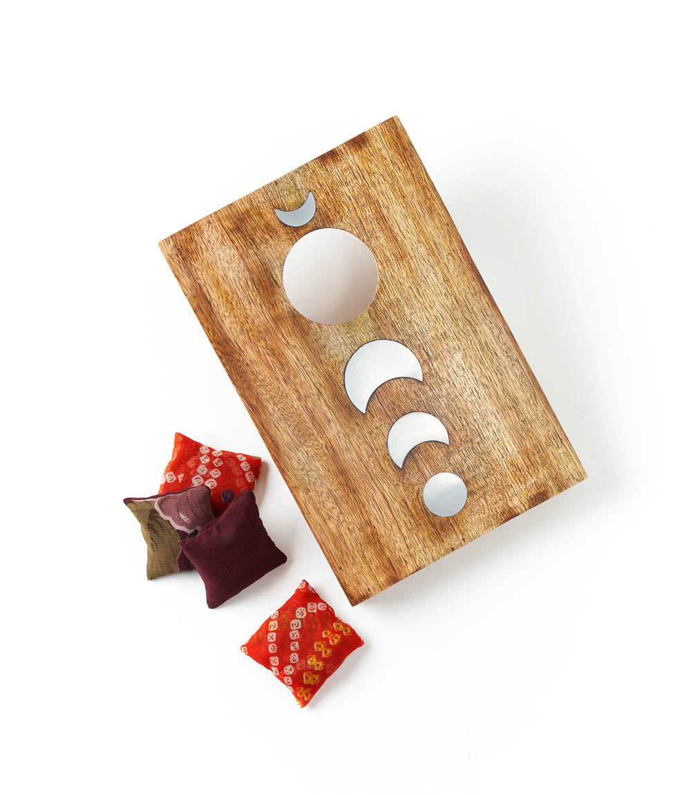 Indukala Moon Phase Cornhole Table Game - Handcrafted Wood by Matr Boomie - Sumiye Co