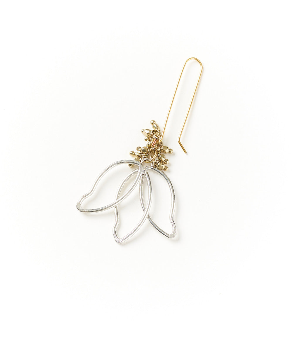 Kairavini Lotus Petal Drop Earrings - Silver, Gold by Matr Boomie - Sumiye Co