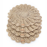 S/4  Hand Crocheted Round Placemat - Gio
