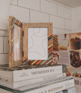 Banka Mundi 4x6 Multicolor Double Picture Frame - Bone, Wood by Matr Boomie - Sumiye Co