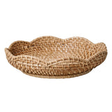 Round Rattan Scalloped Tray 10” - Sumiye Co