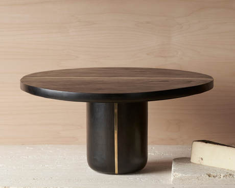 Mango Wood & Brass Large Pedestal - Sumiye Co