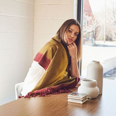 Marigold Merino Ombre Handloom Throw - Sumiye Co