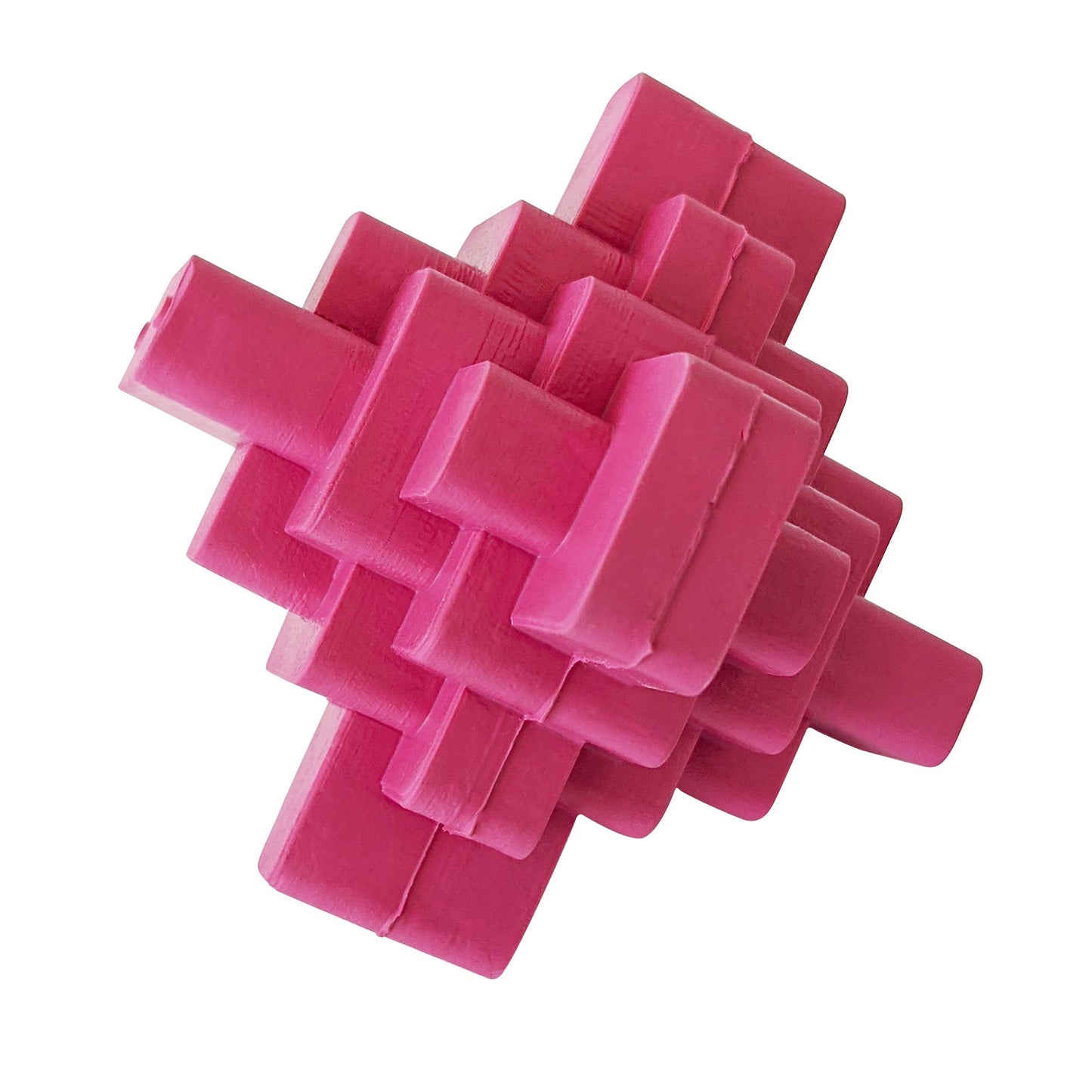 Geometric TPR Dog Chew Toy - Pink-0