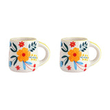 Floral Extravaganza Coffee Mug- Multi ,  3.5 X 2.5 Inches ( Set of 2 )