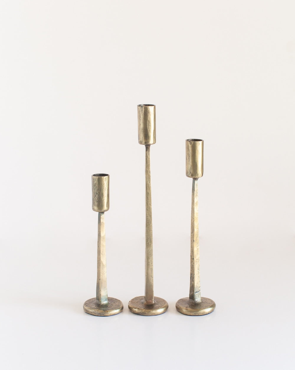 S/3 Dante Candlesticks - Brass Finish - Sumiye Co