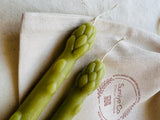 Handcrafted Asparagus Candles – Botanical Taper Candles – Set of 2 - Sumiye Co