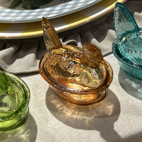 Nesting Hen Bowl & Lid - MAPLE | Hand Blown Glass - Colombia - Sumiye Co