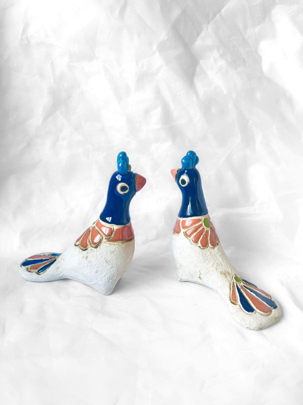 Ceramic Birds Set – Handmade Folk Art Sculpture from Colombia - Sumiye Co