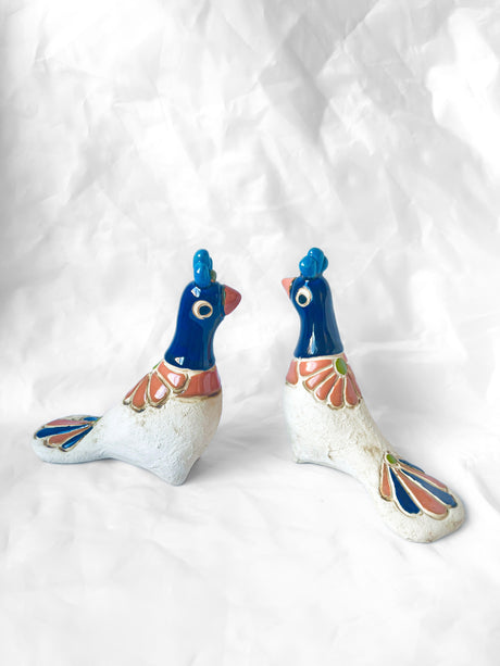 Ceramic Birds Set – Handmade Folk Art Sculpture from Colombia - Sumiye Co
