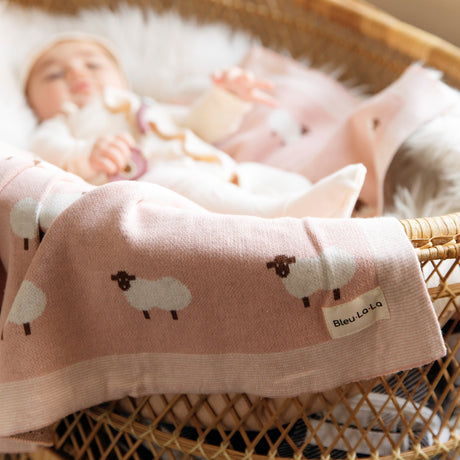 Sheep Knit Baby Blanket - Sumiye Co