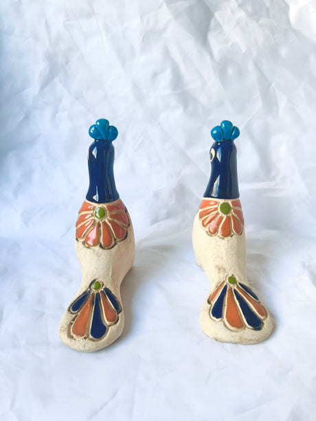 Ceramic Birds Set – Handmade Folk Art Sculpture from Colombia - Sumiye Co